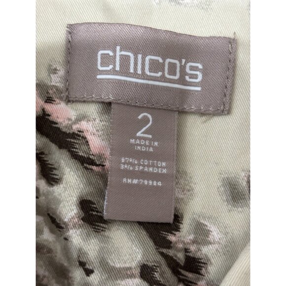 Chico's Womens Jacket Sz 2 (US 12) Gray Stretch Cotton 3/4 Sleeve Pockets Twill - Picture 6 of 7